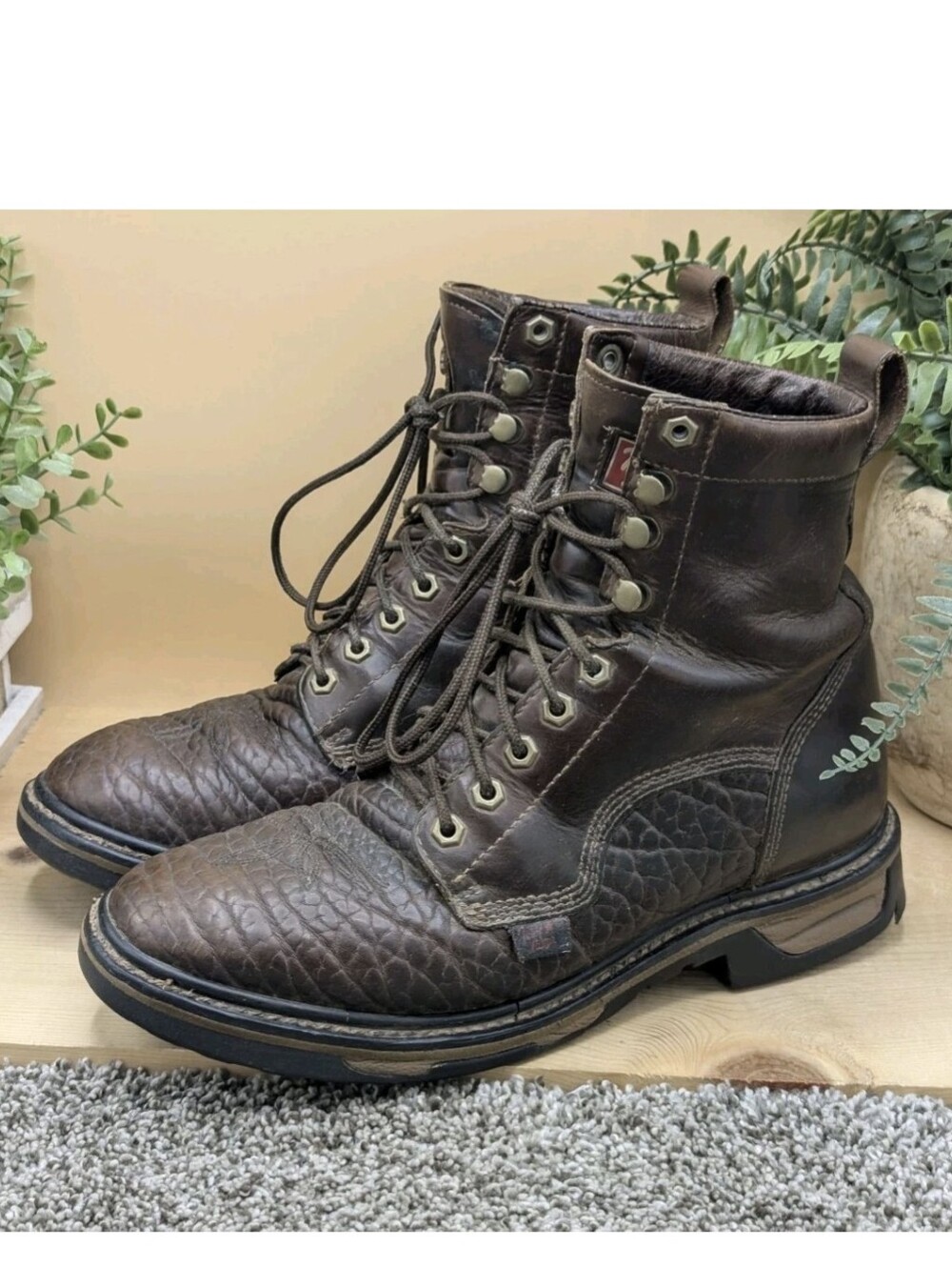 Vintage Tony Lama Mens Size 8D Western Work Casual Leather Boots